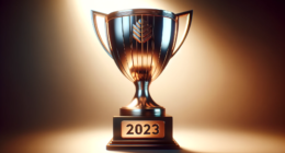 AI Generated image of a trophy with the year 2023 on it