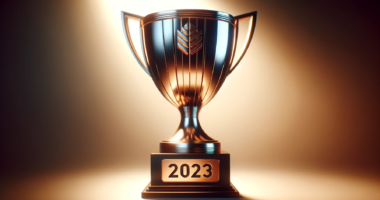 AI Generated image of a trophy with the year 2023 on it